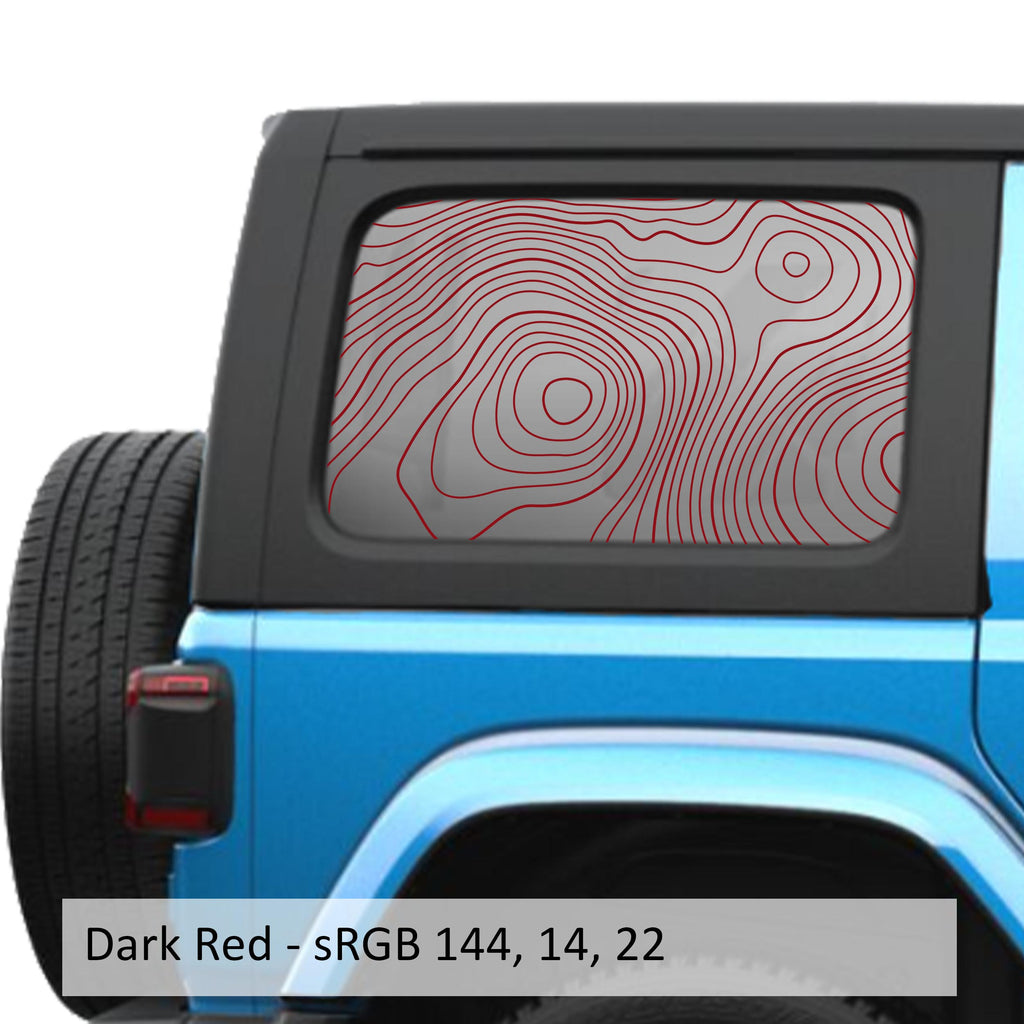 Topographic Pattern Hardtop Window Decal Set