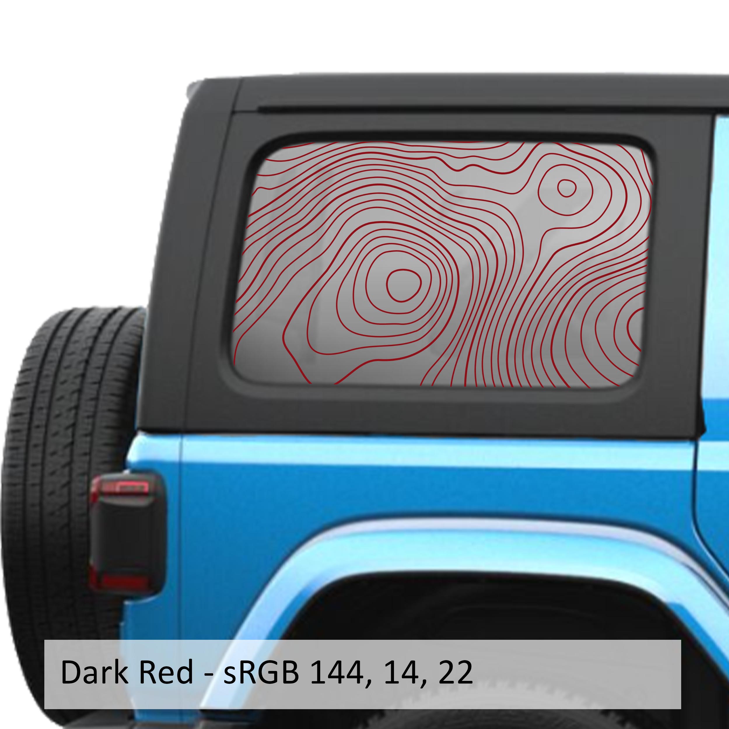 Topographic Pattern Hardtop Window Decal Set