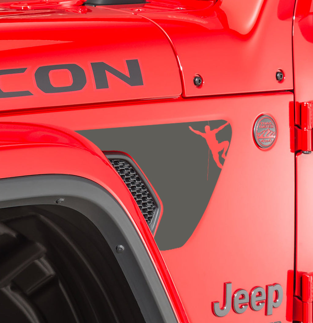 JL/JT Fender Vent Male Rock Climber v2 2pc Blackout Decal Pair