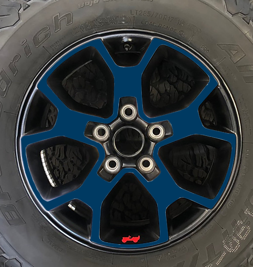 Wheel Vinyl Decal Overlays 17" Inch Rim for Wrangler JL Rubicon