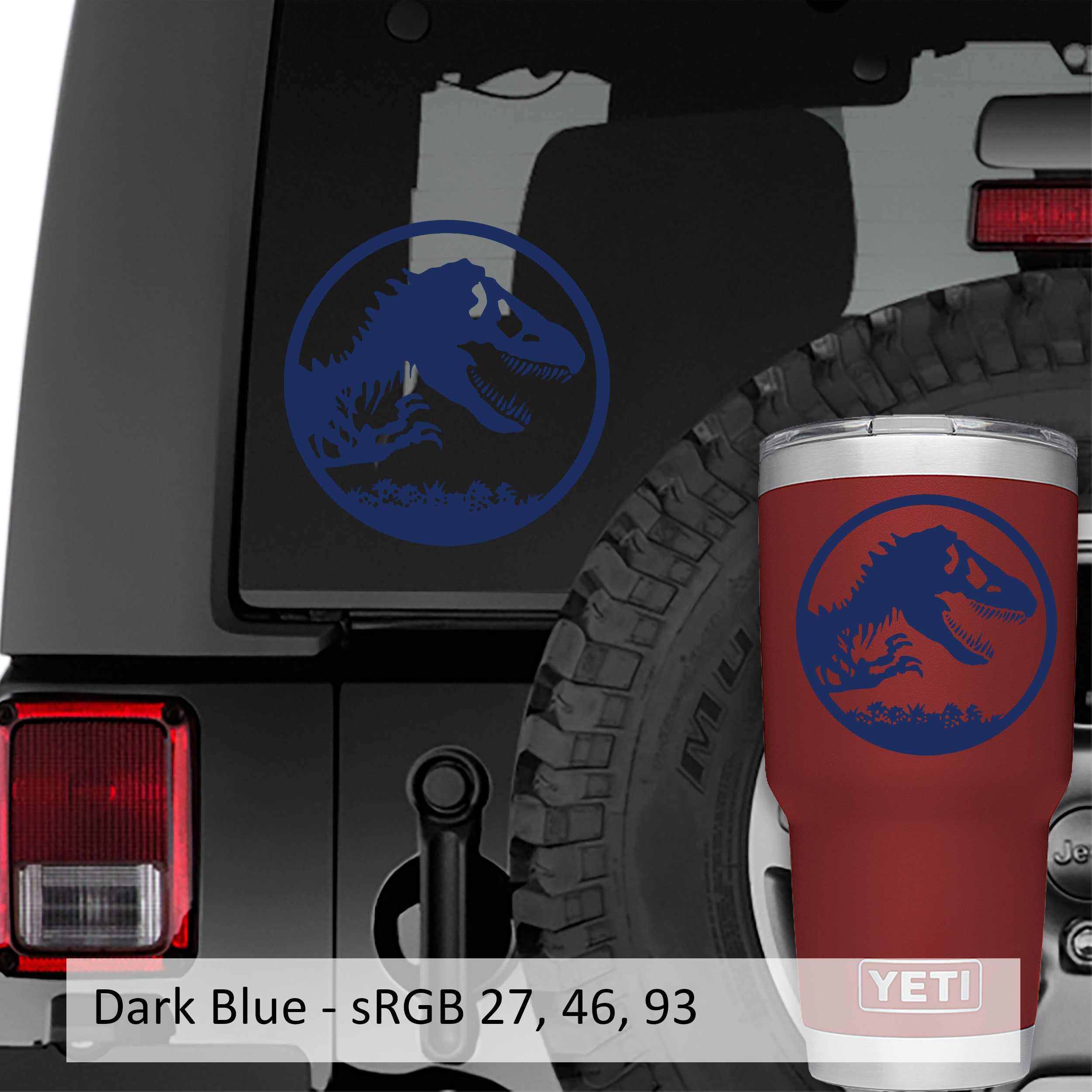  Jurassic T-Rex Fossil Dinosaur Logo Vinyl Decal Sticker