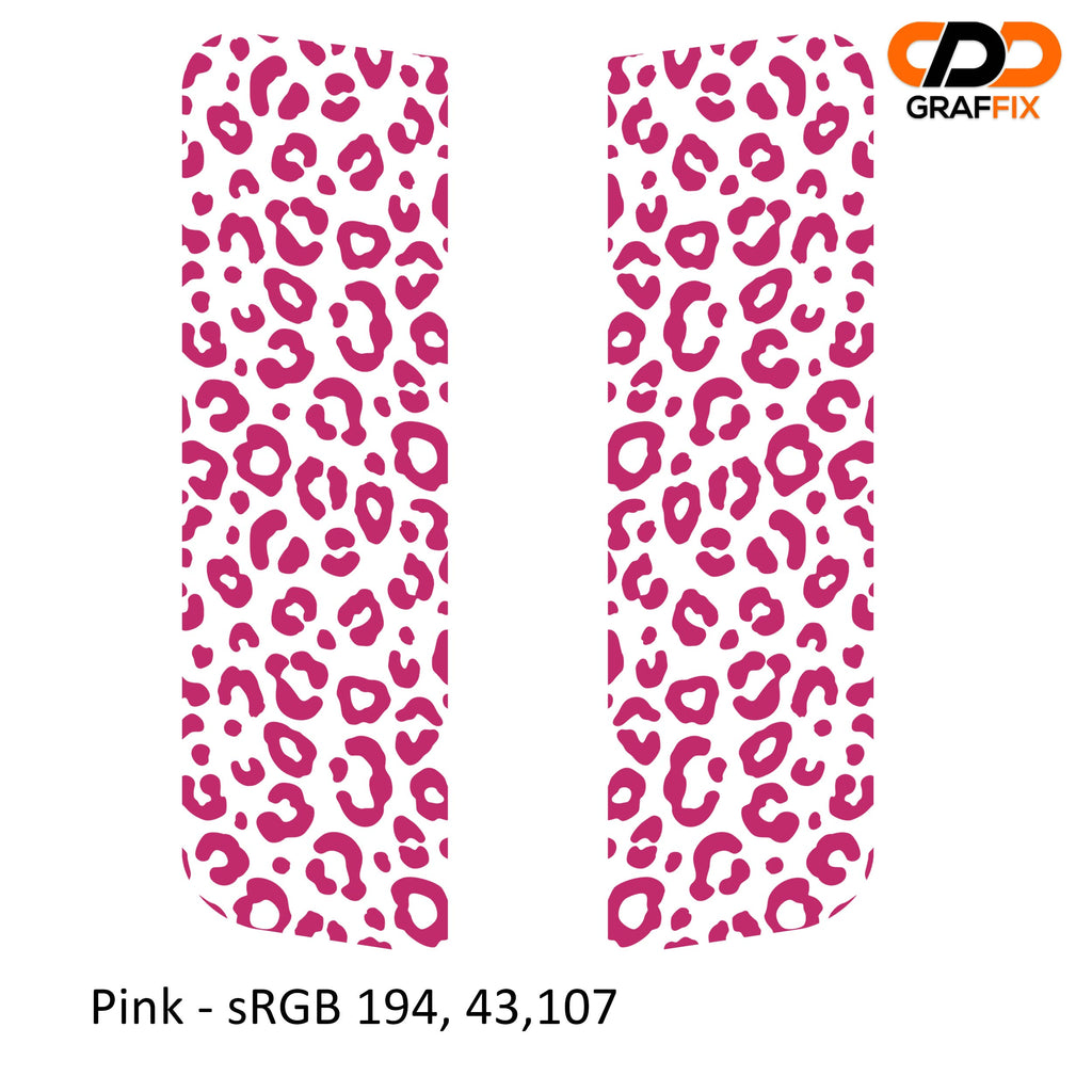 Pink leopard print side window decal set for Jeep Wrangler JKU 2007 to 2018 four-door