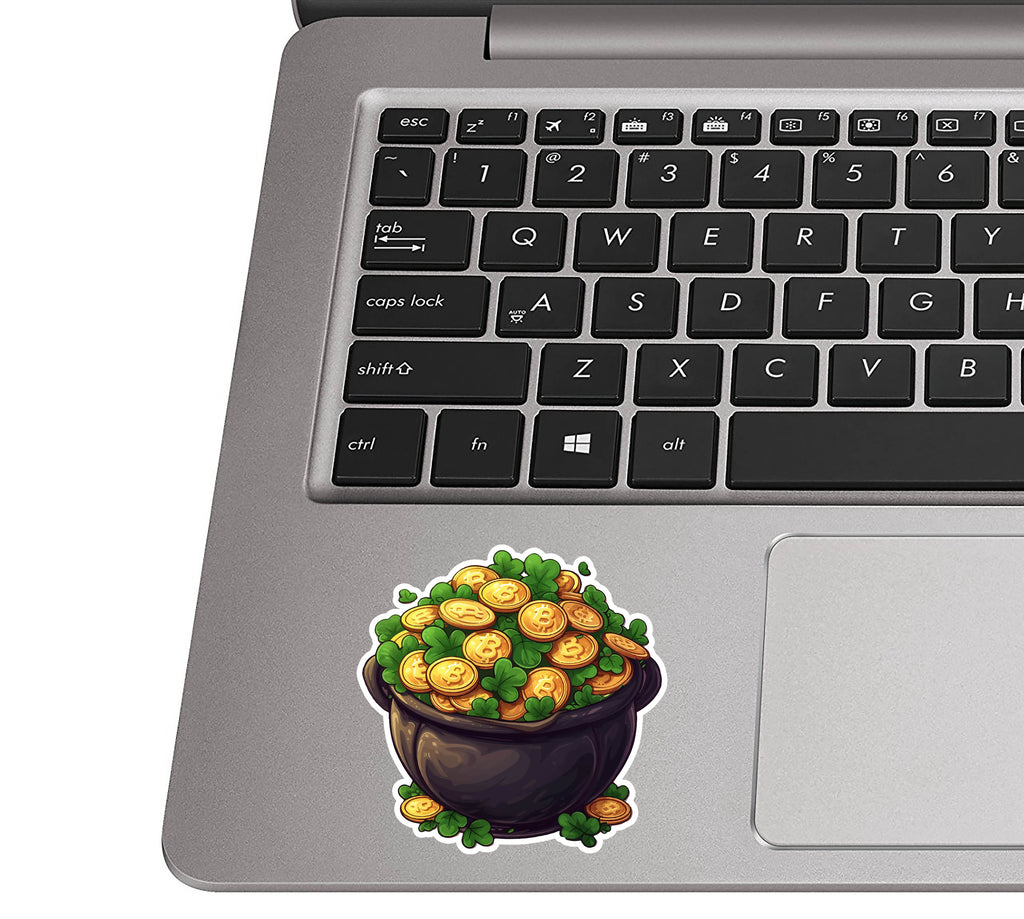 Leprechaun's Bitcoin Cauldron Vinyl Sticker