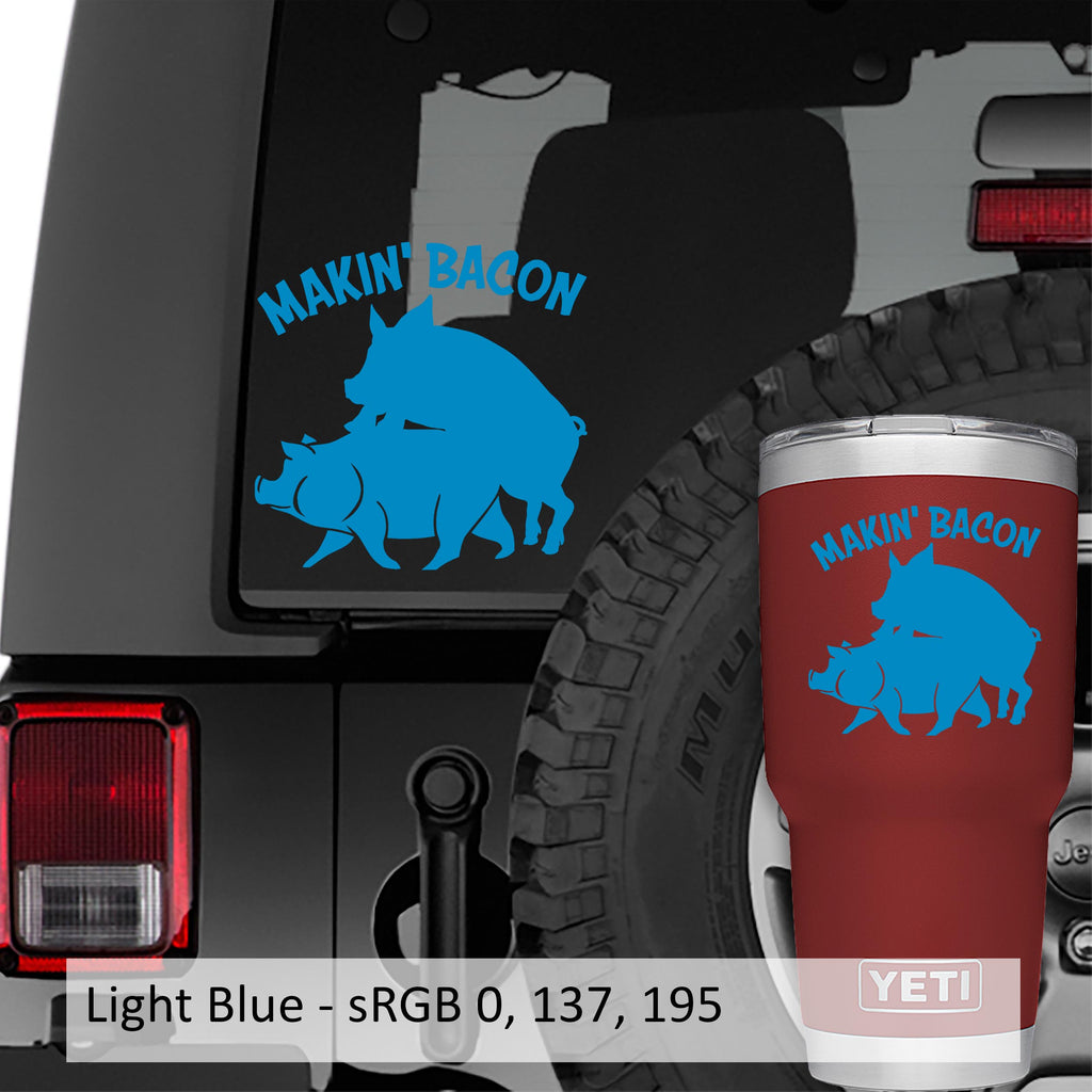 Funny Pigs Makin Bacon Vinyl Decal