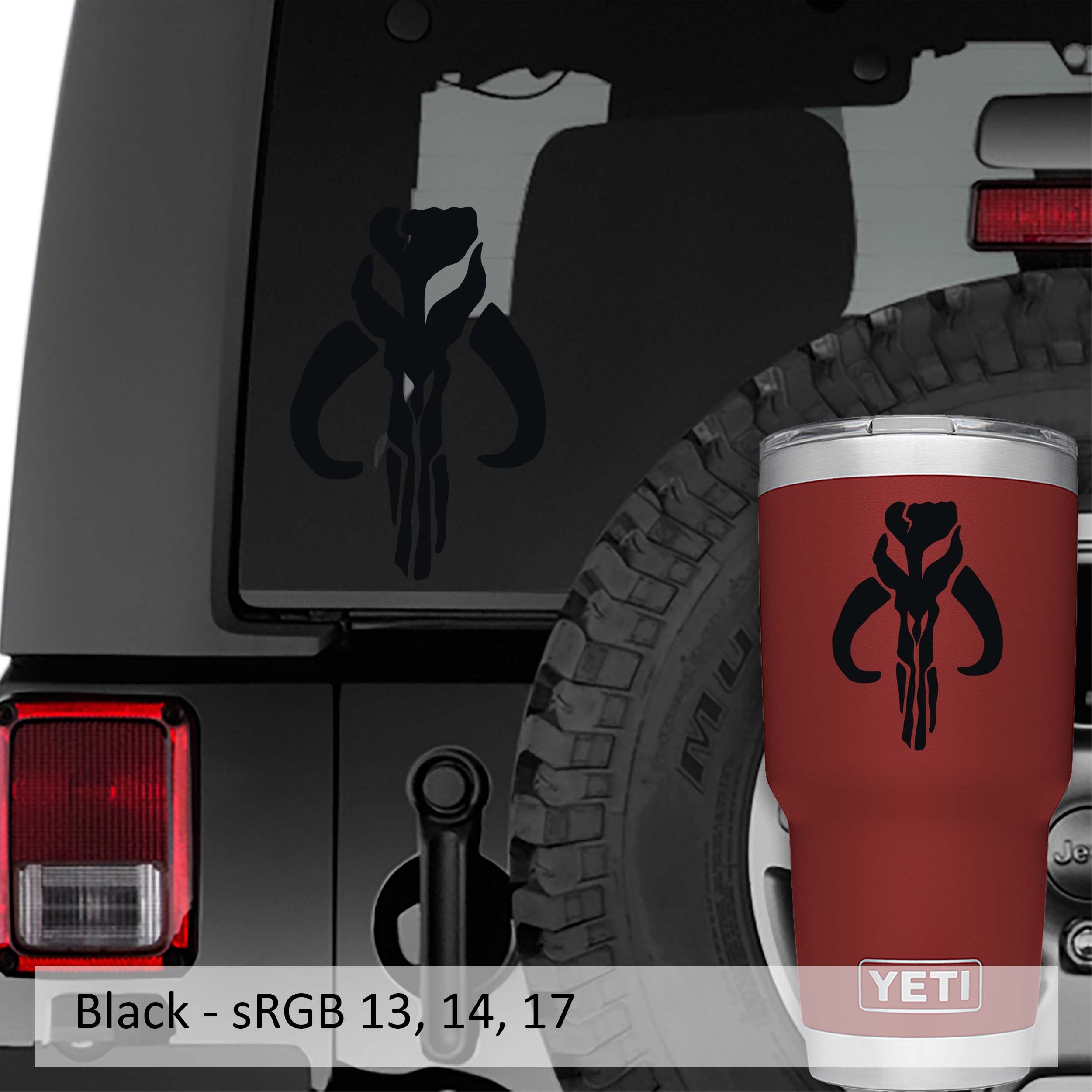 Mandalorian Bantha Skull Vinyl Decal