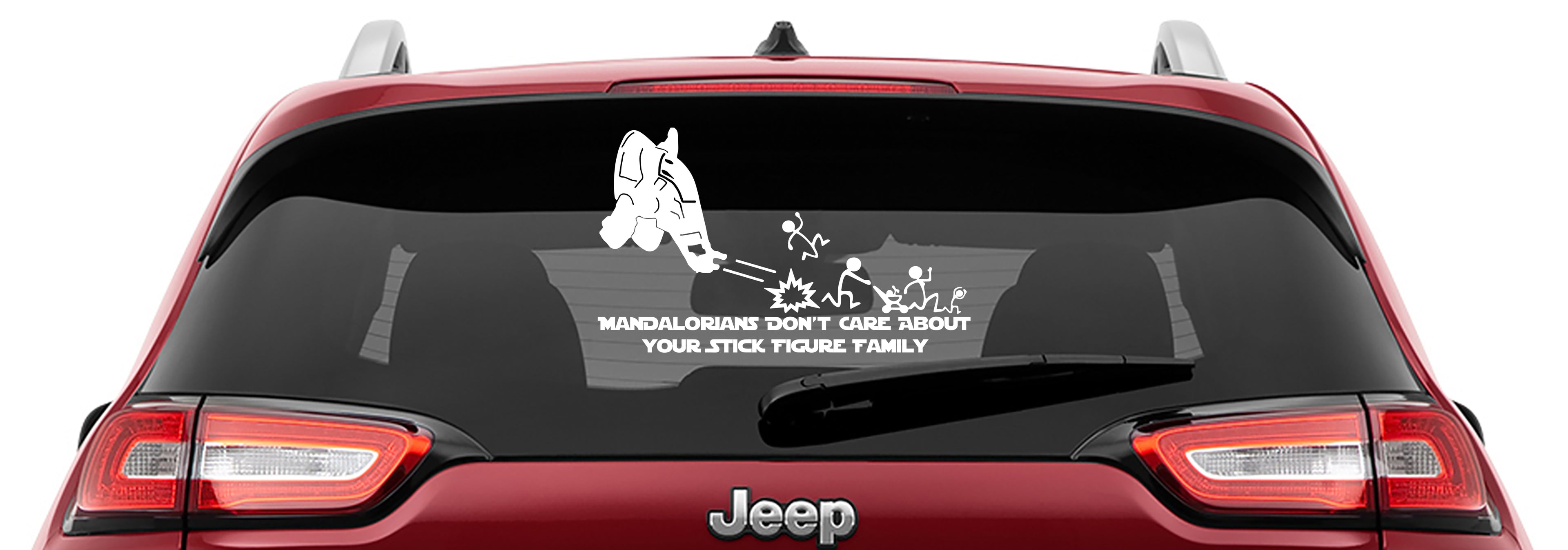 Mandalorians Don't Care Your Stick Figure Family Vinyl Decal