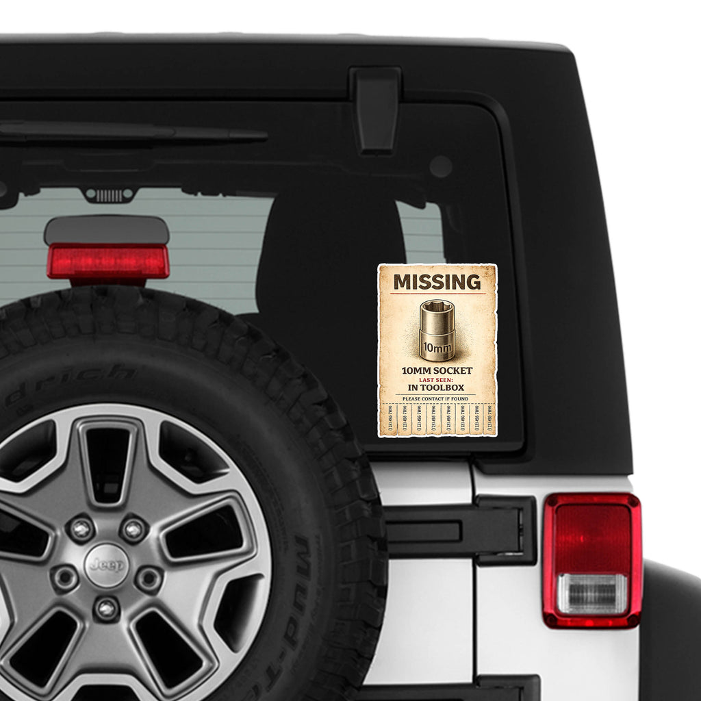 Missing 10mm Socket Vinyl Sticker