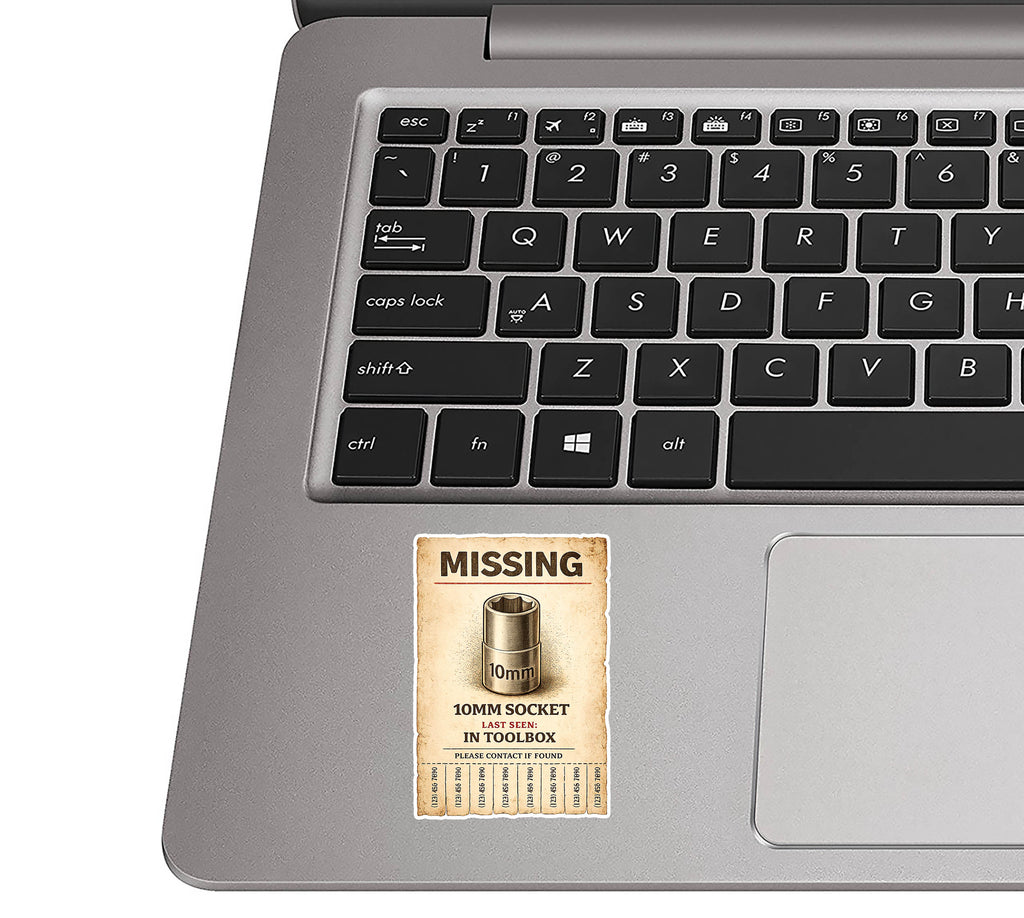Missing 10mm Socket Vinyl Sticker