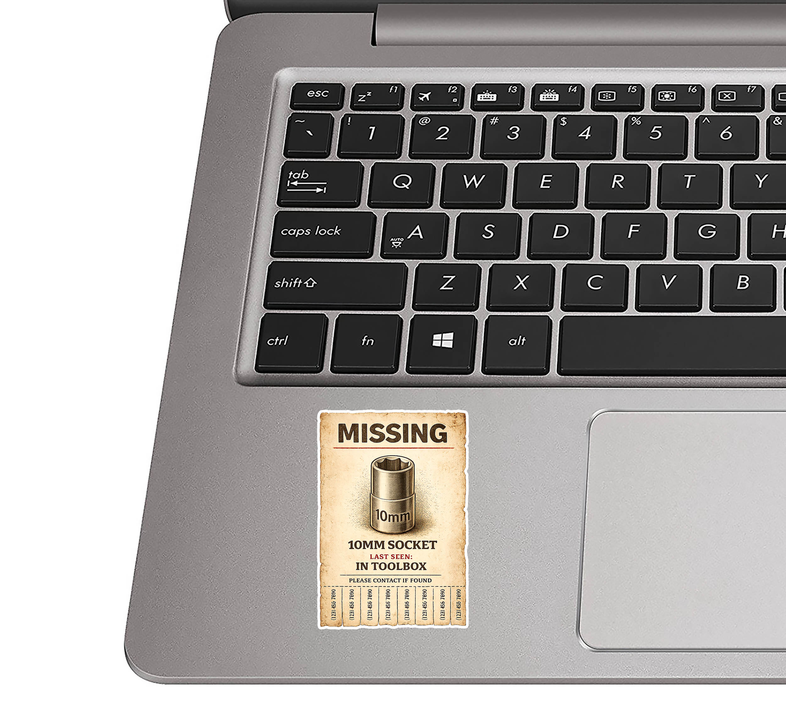 Missing 10mm Socket Vinyl Sticker