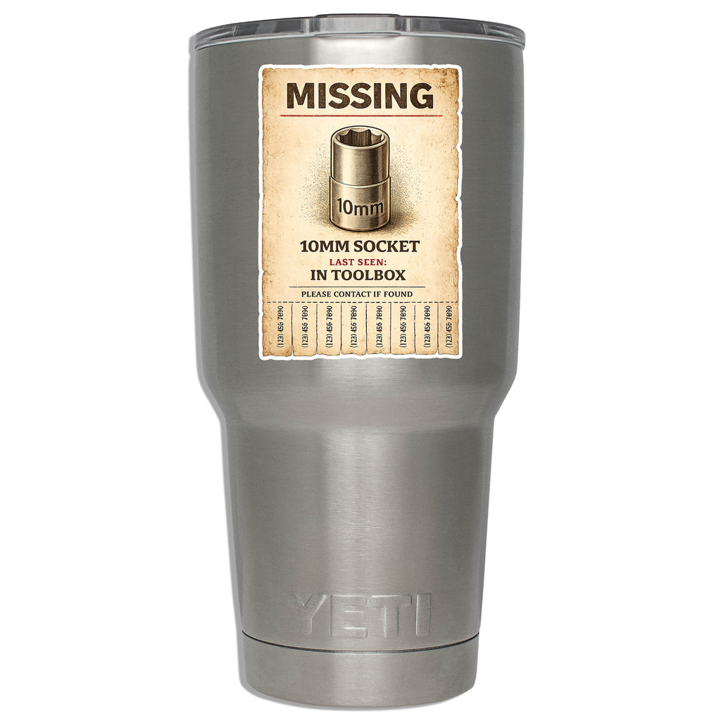 Missing 10mm Socket Vinyl Sticker