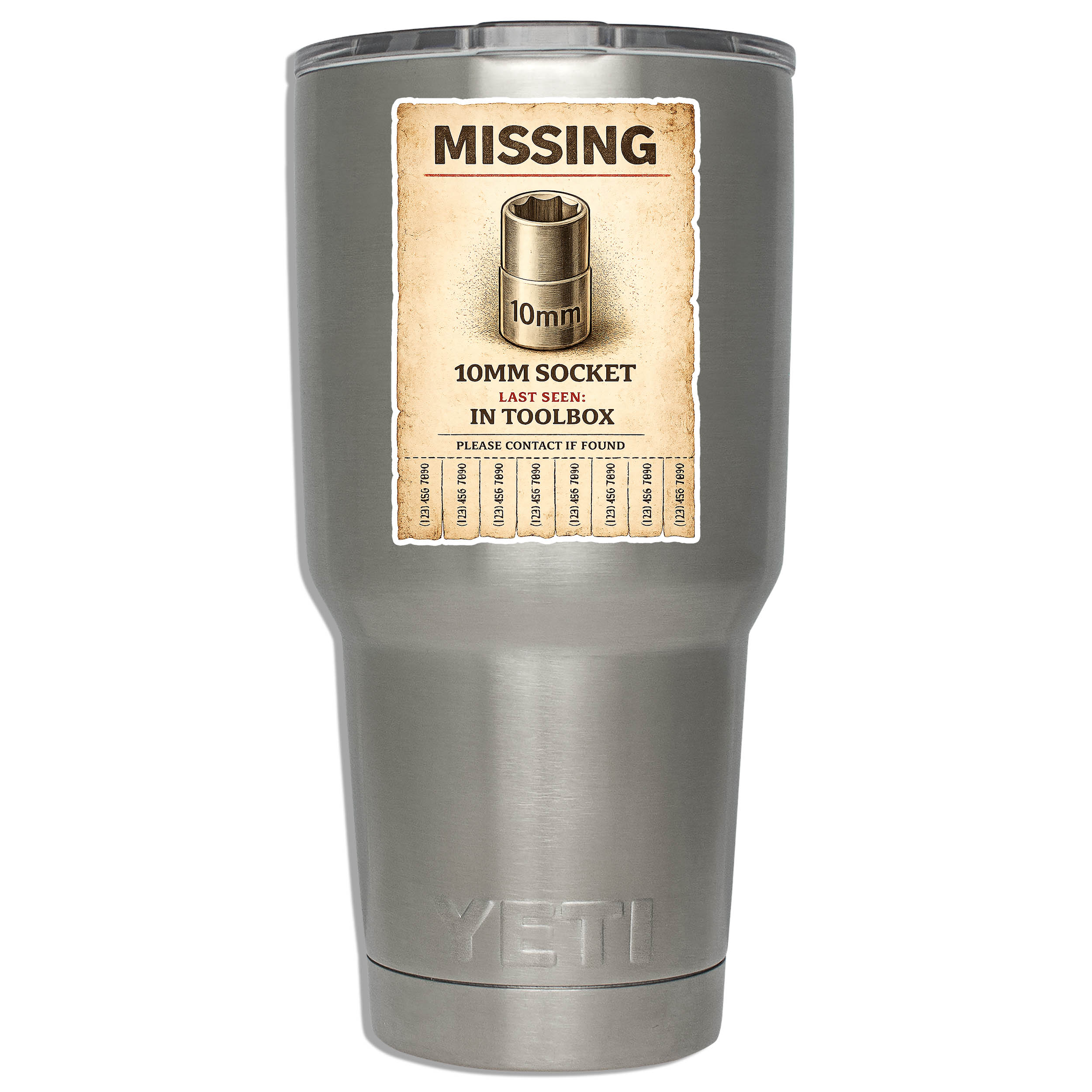 Missing 10mm Socket Vinyl Sticker