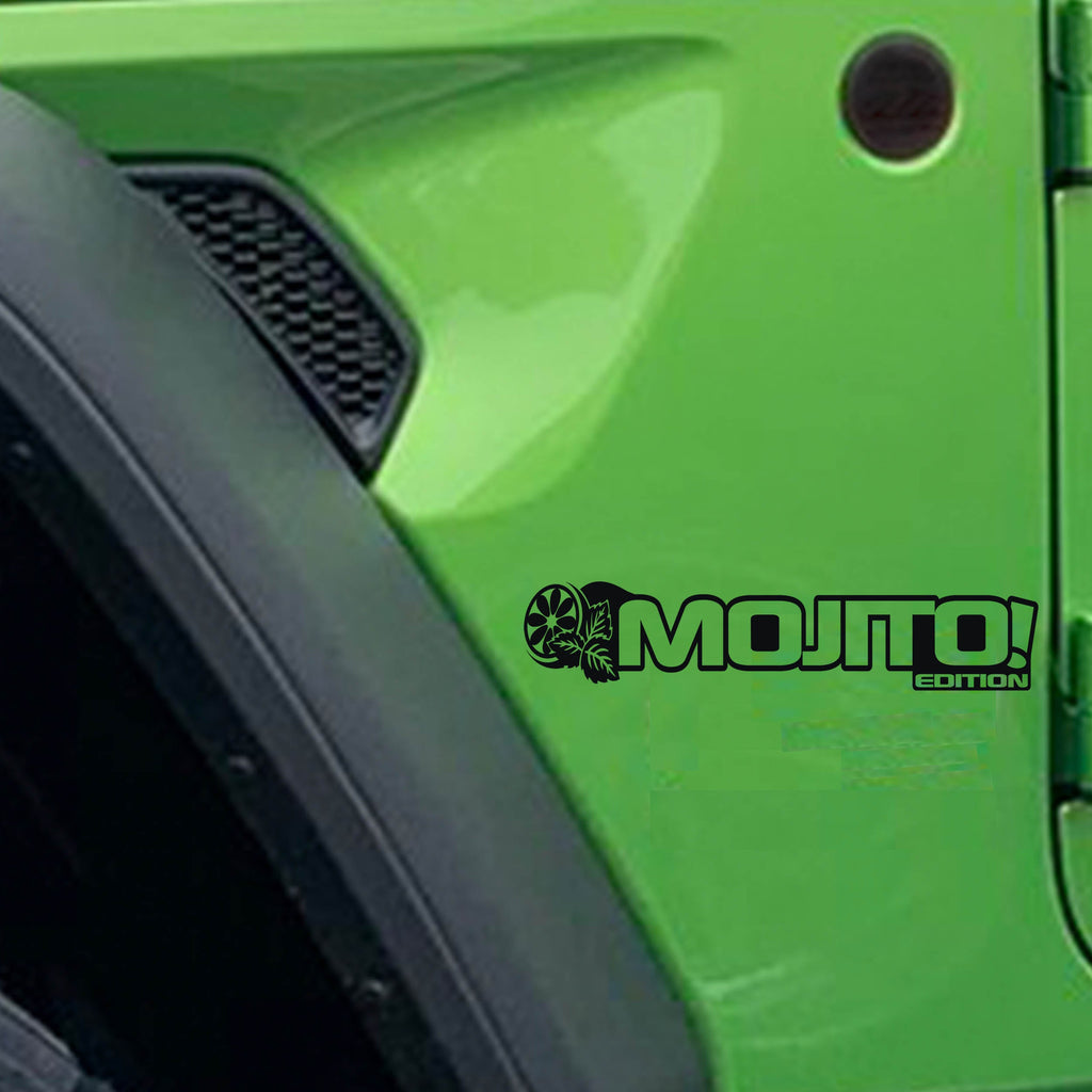 Black Mojito Edition fender decal pair swatch for Jeep Wrangler JL and Gladiator JT