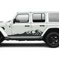 Mountain Rocker Panel Vinyl Graphic Kit - Fits Jeep Wrangler JLU 4 Door 2018+