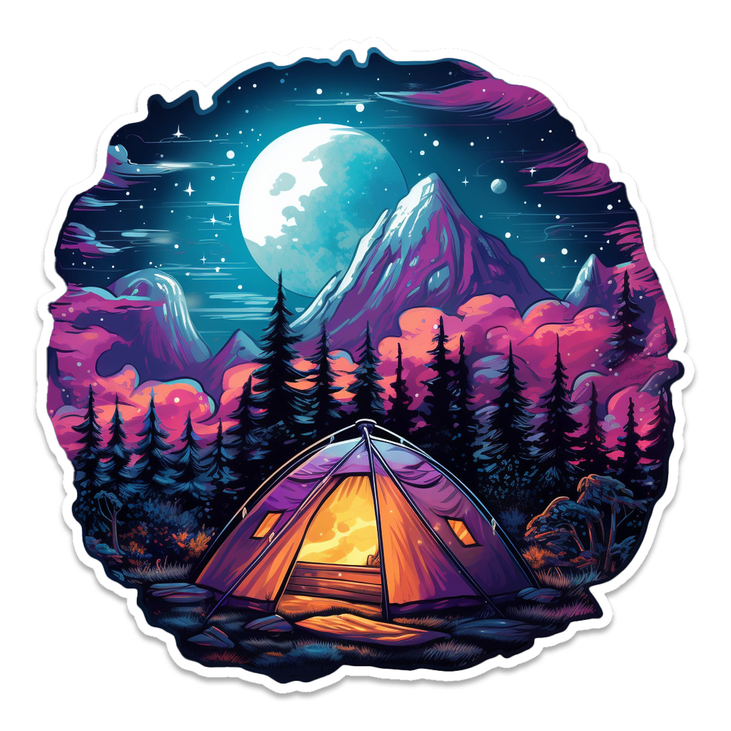 Night Sky Outdoor Camping Hiking Vinyl Sticker