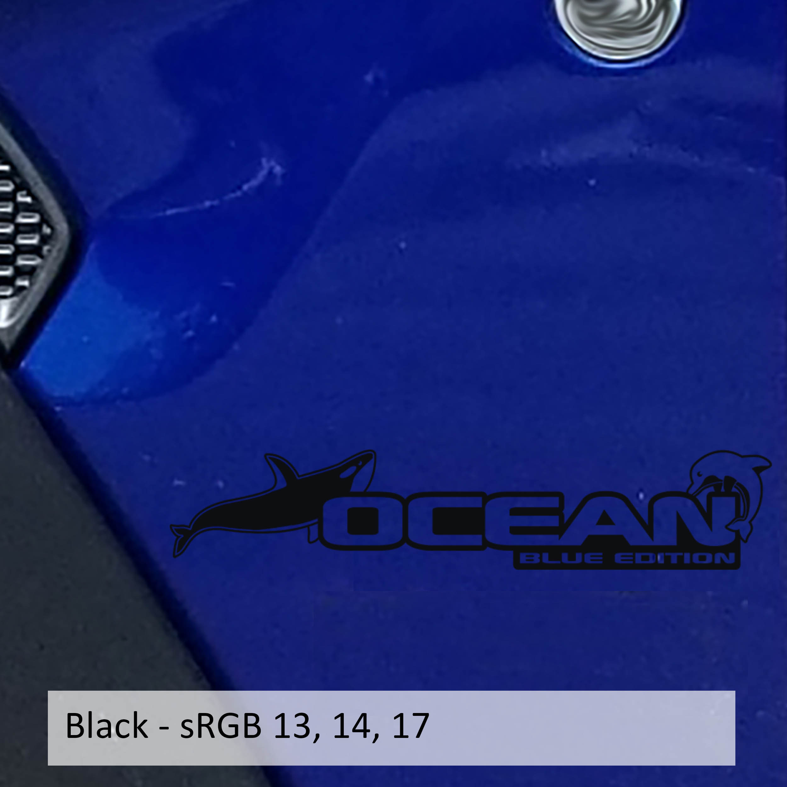 Black Ocean Blue Edition dolphin side hood vinyl decal for Jeep Wrangler Gladiator JL JT