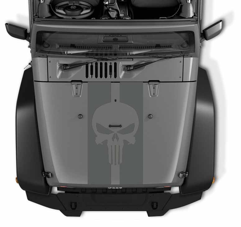 Skull Pin Stripe Blackout Hood Decal