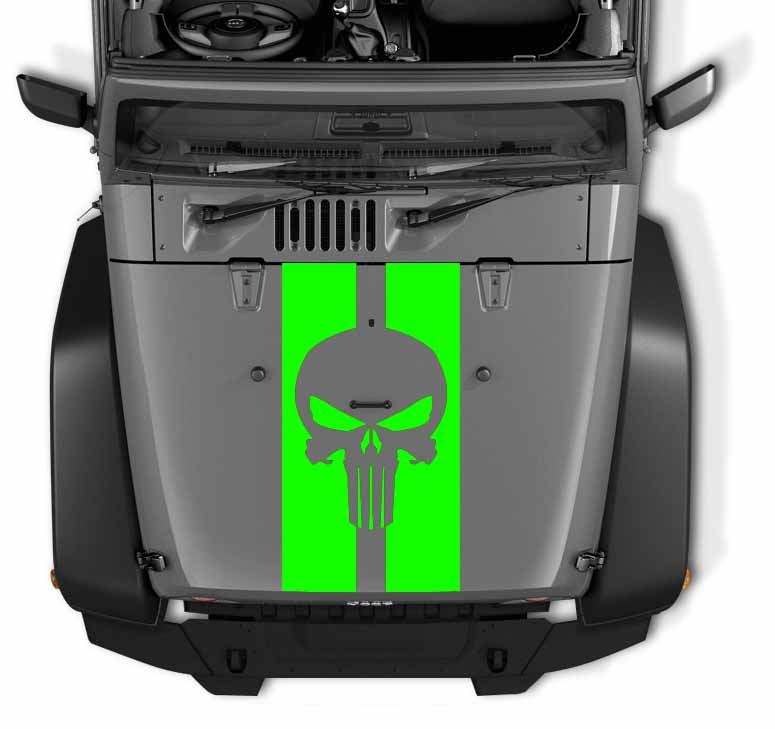 Skull Pin Stripe Blackout Hood Decal