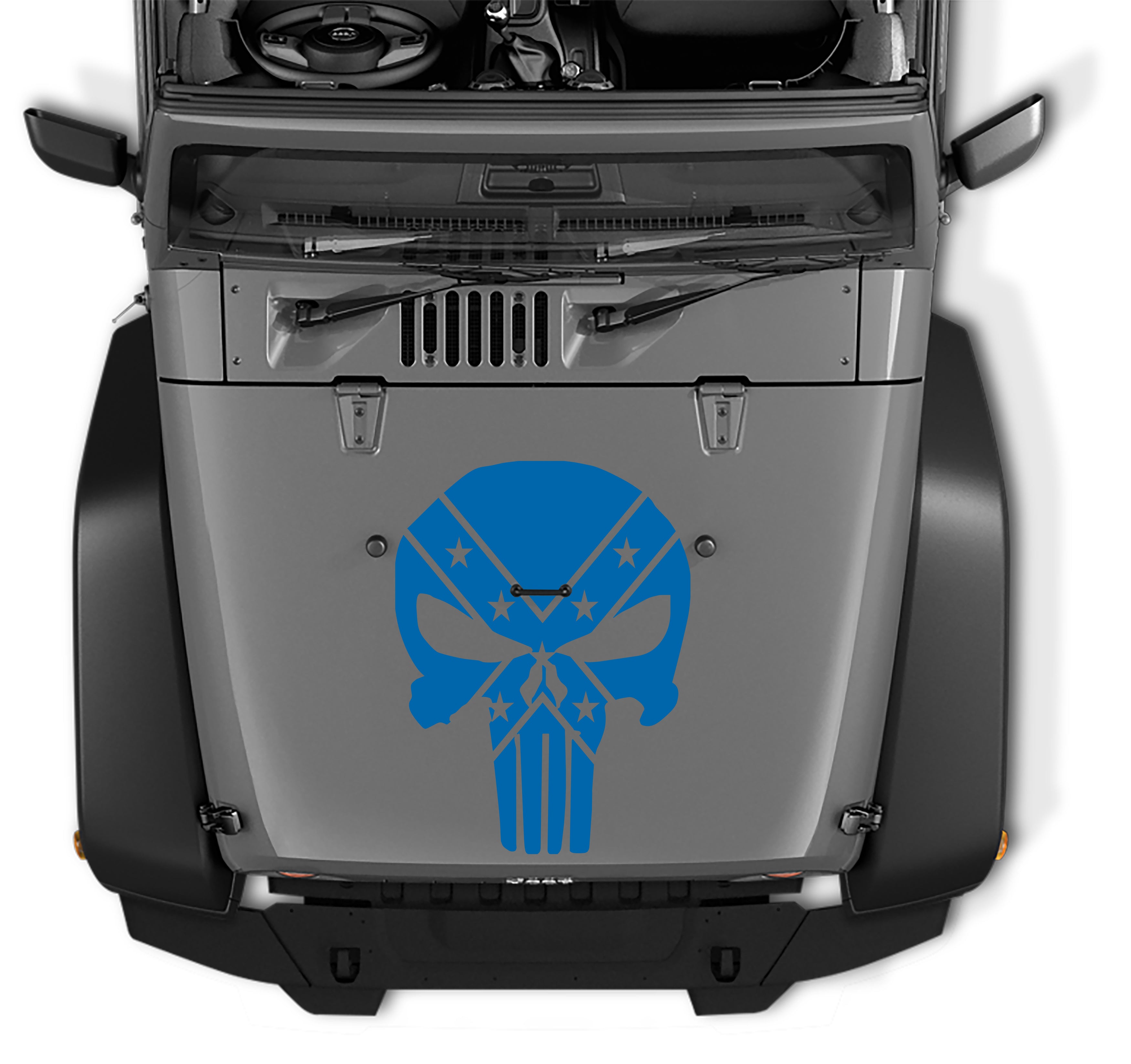  Jeep Wrangler Rebel Punisher Skull Vinyl Decal