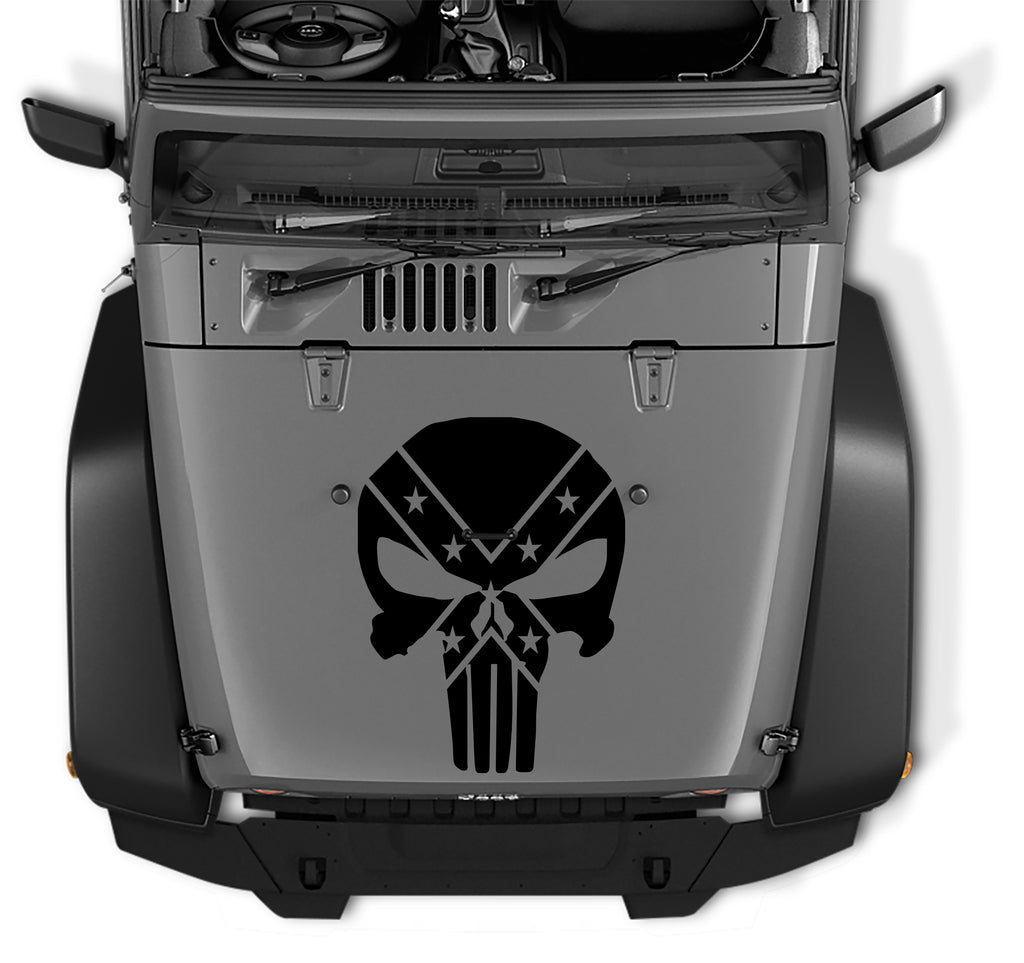  Jeep Wrangler Rebel Punisher Skull Vinyl Decal