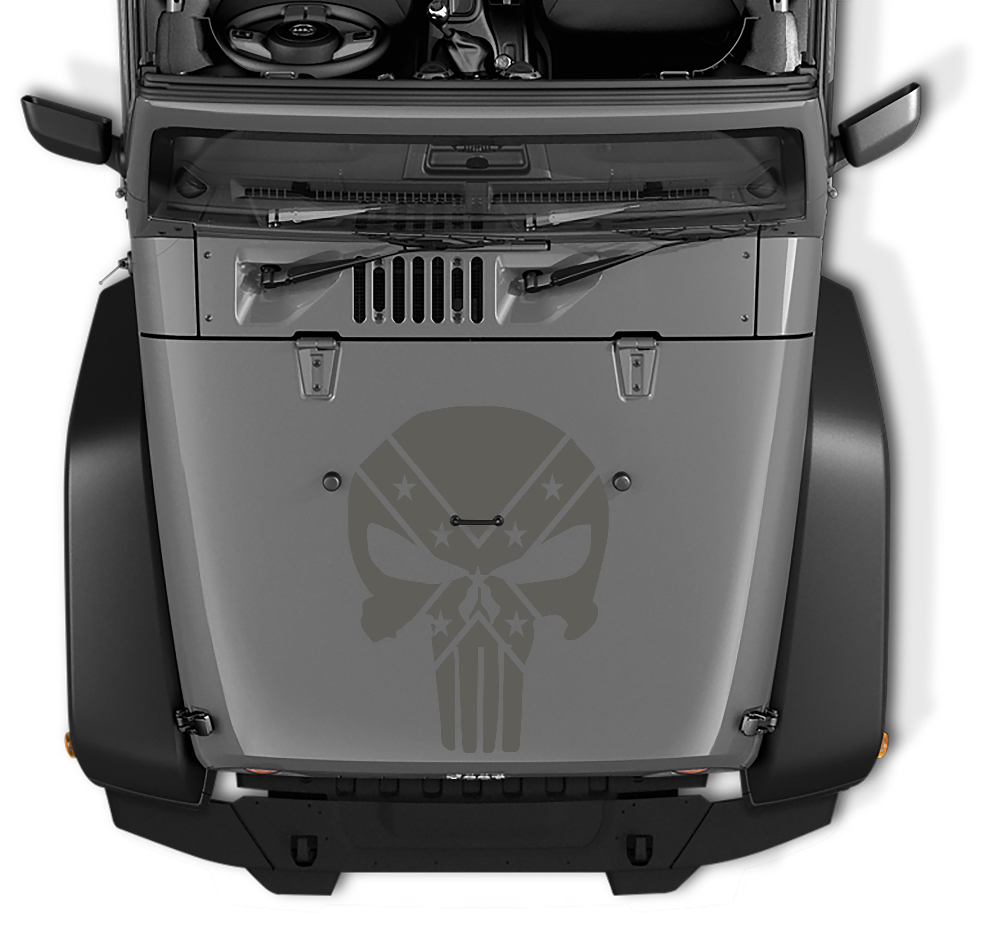  Jeep Wrangler Rebel Punisher Skull Vinyl Decal
