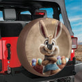 Peter Cottontail Easter Bunny Spare Tire Cover With Backup Camera Hole