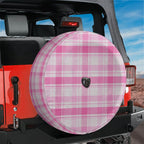 Pink Plaid Spare Tire Cover With Backup Camera Hole Option