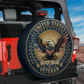 US Military Veteran Personalized Spare Tire Cover With Backup Camera Hole Option