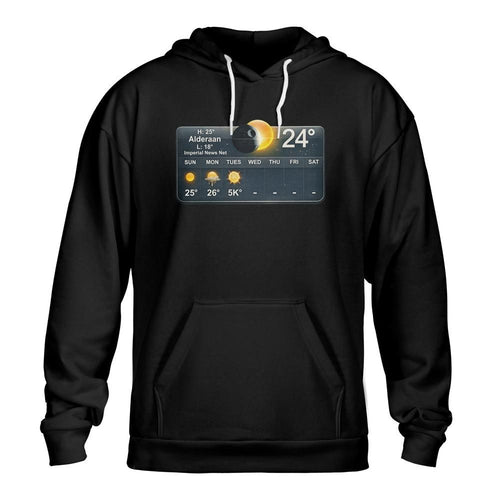 Alderaan Weather Hoodie: Galactic Humor Unisex Sweatshirt
