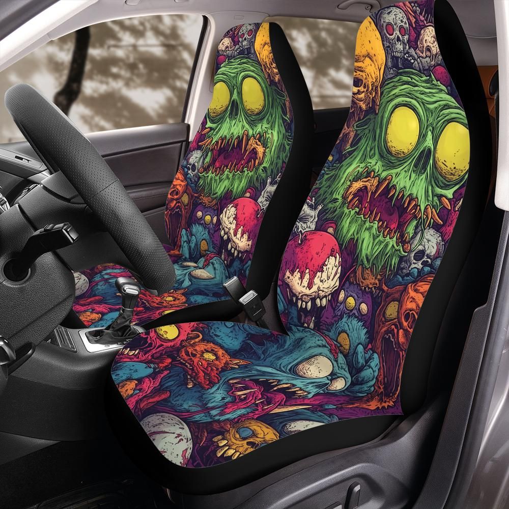 Monster Horde Front Car Seat Covers for Front Bucket Seats – Universal Fit