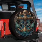 Nautical Sailor Deep Sea Anchor Spare Tire Cover With Backup Camera Hole
