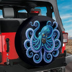 Blue Octopus Spare Tire Cover With Backup Camera Hole
