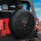 Viking Norse Fafnir Runic Dragon Spare Tire Cover With Backup Camera Hole