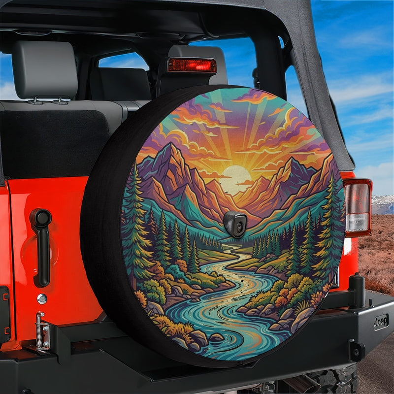Valley of First Light Spare Tire Cover With Backup Camera Hole