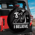 I Believe Bigfoot Riding Nessie UFO Spare Tire Cover With Backup Camera Hole Option