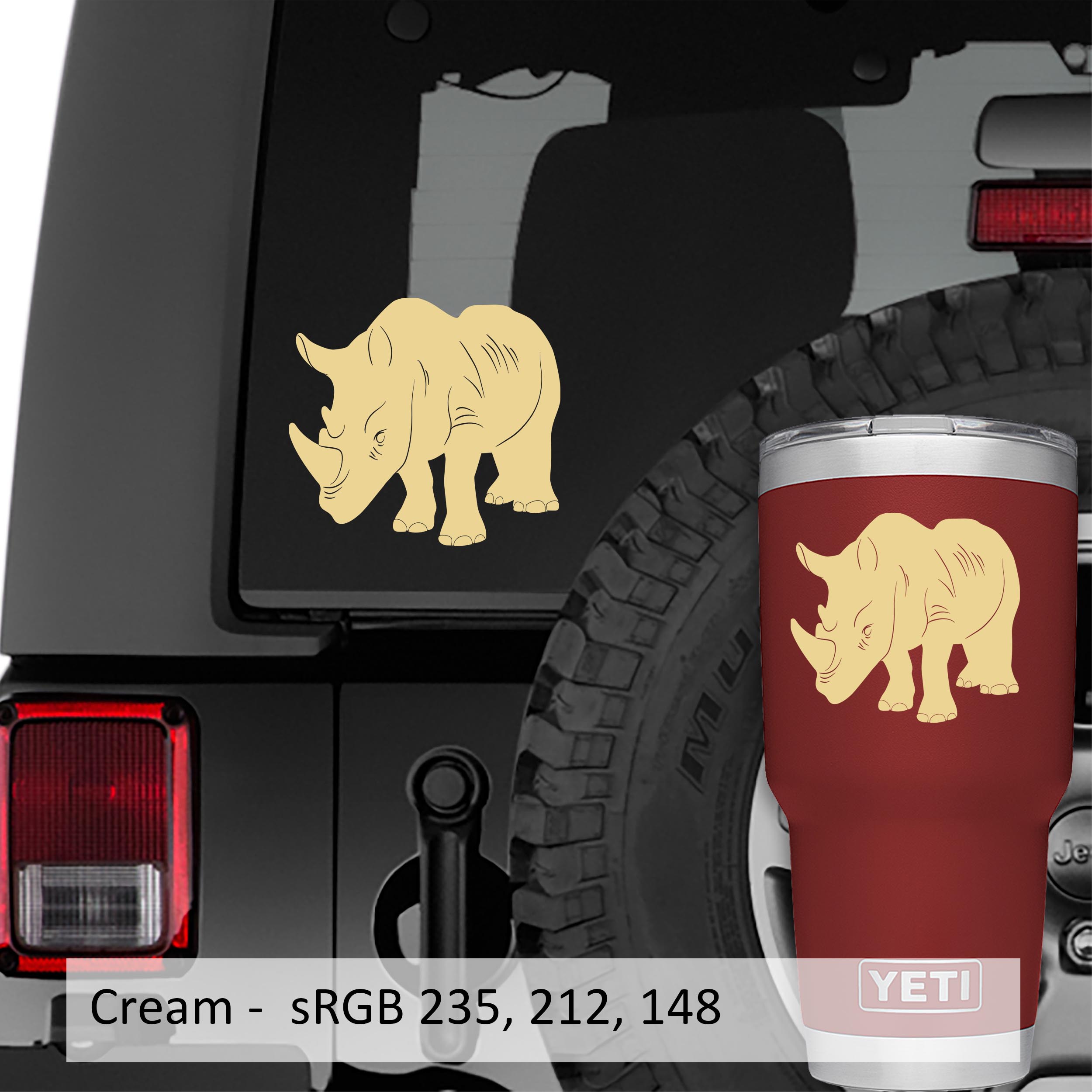 Rhino Rhinoceros Horn Vinyl Decal