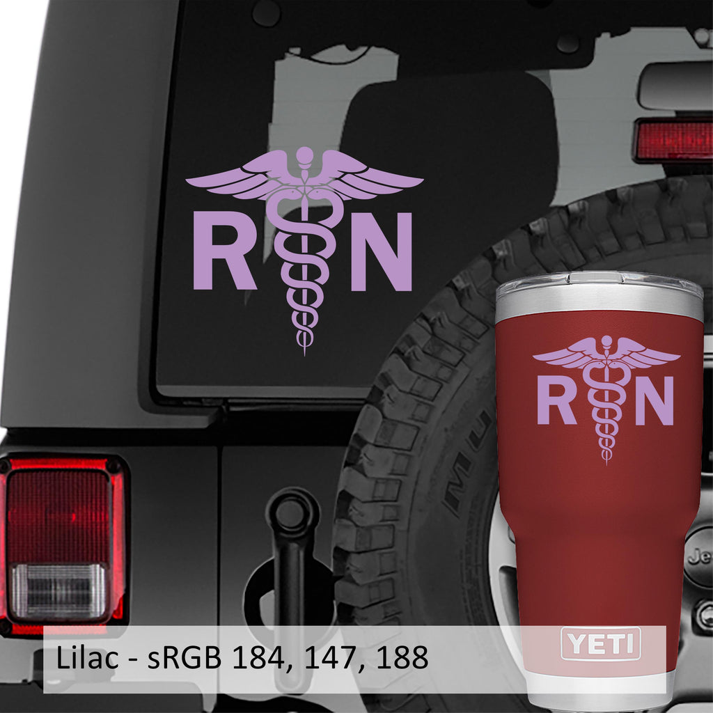 RN Nurse caduceus Vinyl Decal Sticker