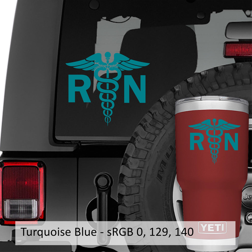 RN Nurse caduceus Vinyl Decal Sticker