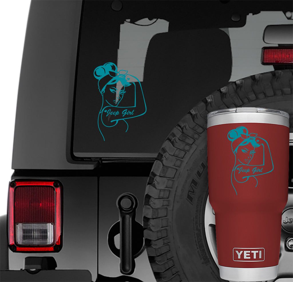Rosie Riveter Pin Up Jeep Girl Vinyl Decal