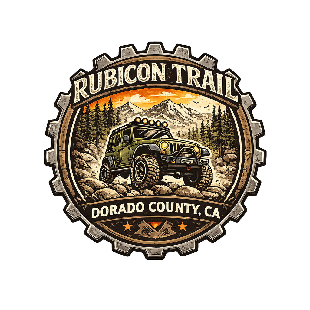 Rubicon Trail El Dorado County Gear Badge Vinyl Sticker