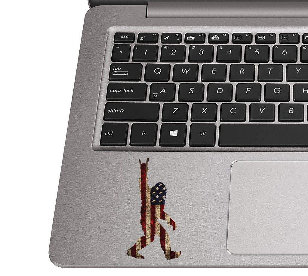 Rustic American Flag Rock On Sasquatch Vinyl Sticker