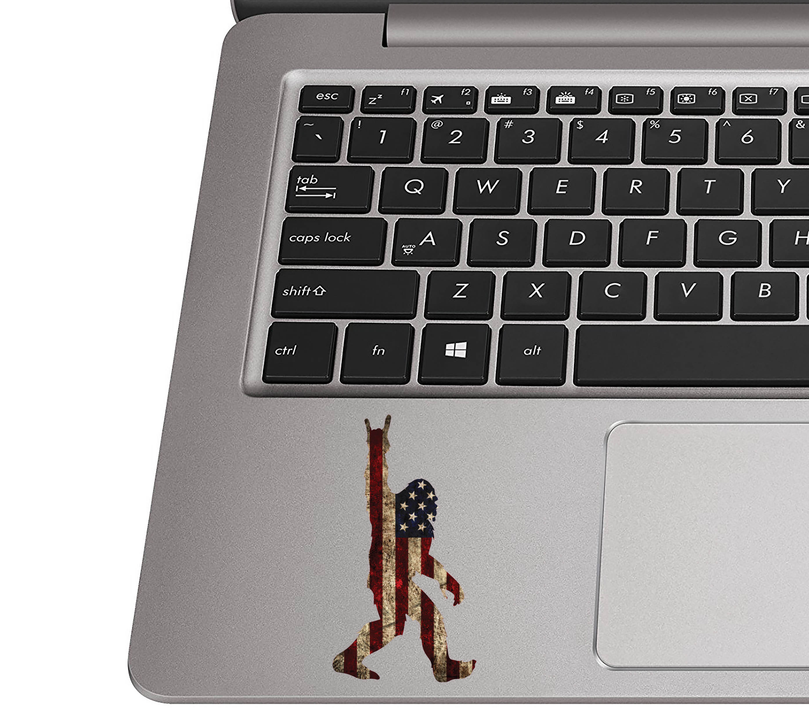 Rustic American Flag Rock On Sasquatch Vinyl Sticker