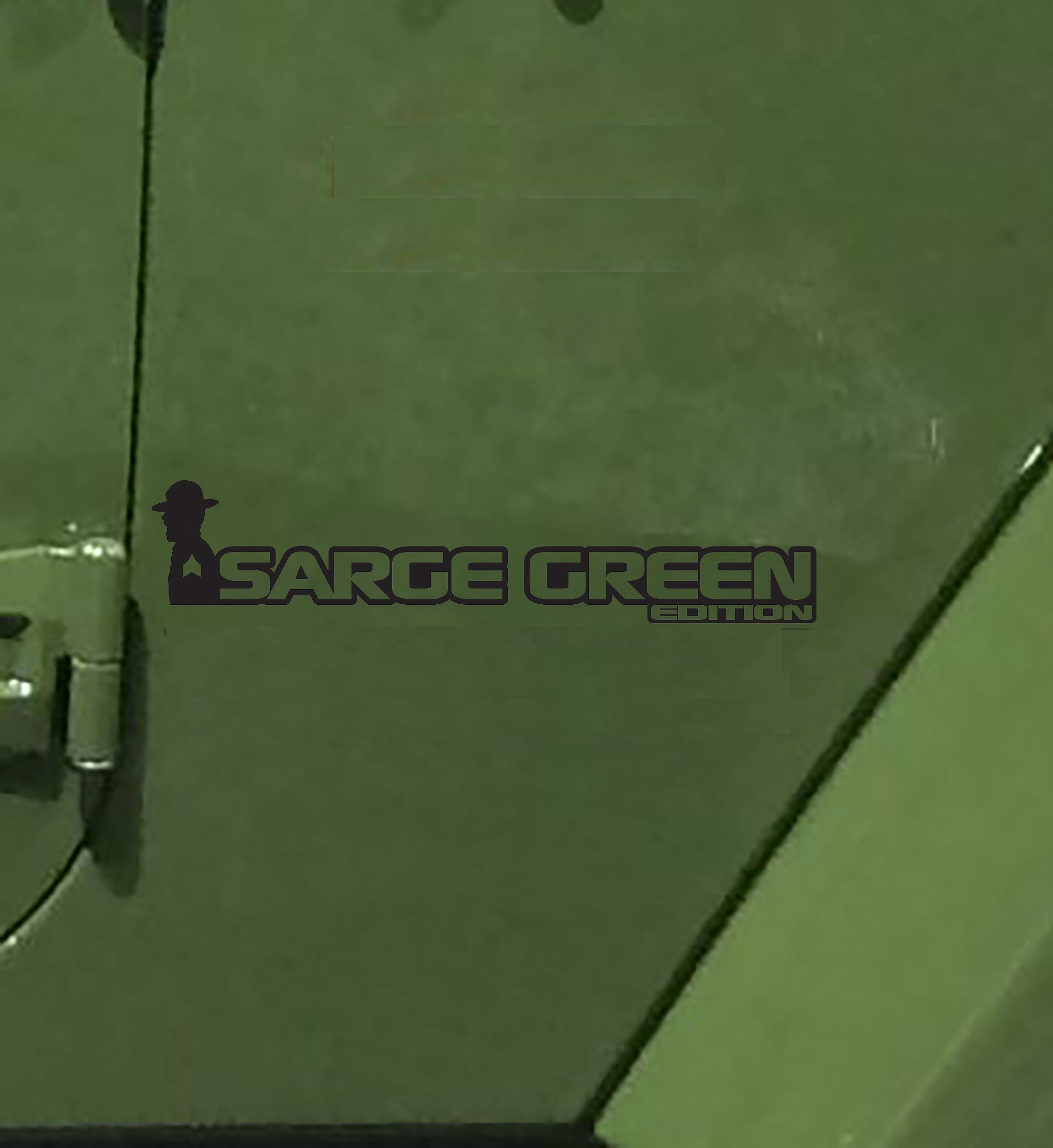 Sarge Green Edition Wrangler JK JL Gladiator JT fender decal pair pictured in matte black vinyl