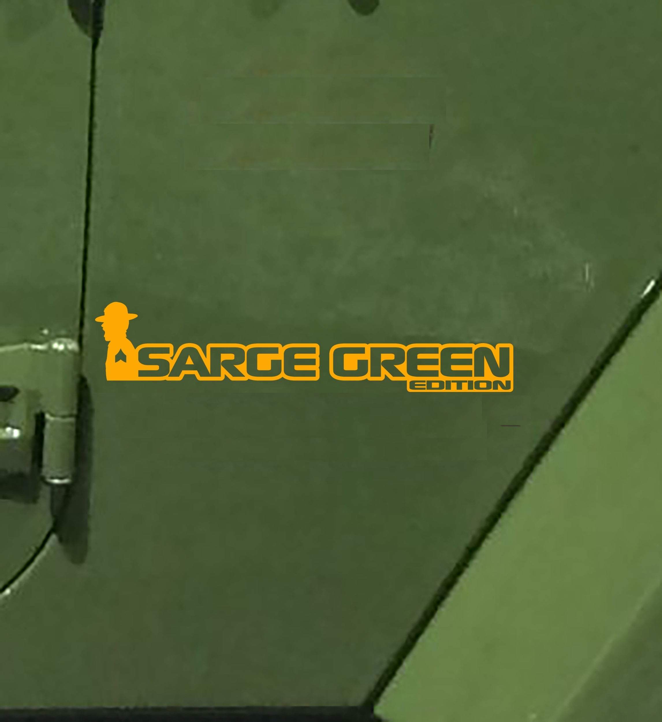 Sarge Green Edition Wrangler JK JL Gladiator JT fender decal pair pictured in golden yellow vinyl