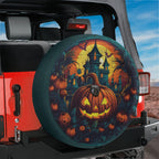 Scarry Pumpkin Patch Spare Tire Cover With Backup Camera Hole
