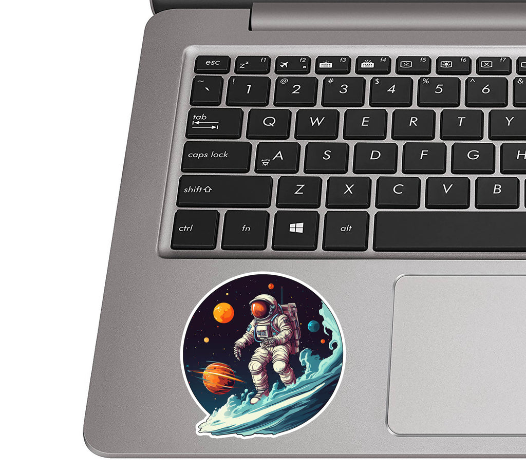 Sci-Fi Space Man Astronaut Surfing Cosmic Wave Vinyl Sticker