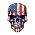  Skull With American Flag Overlay Vinyl Decal Sticker