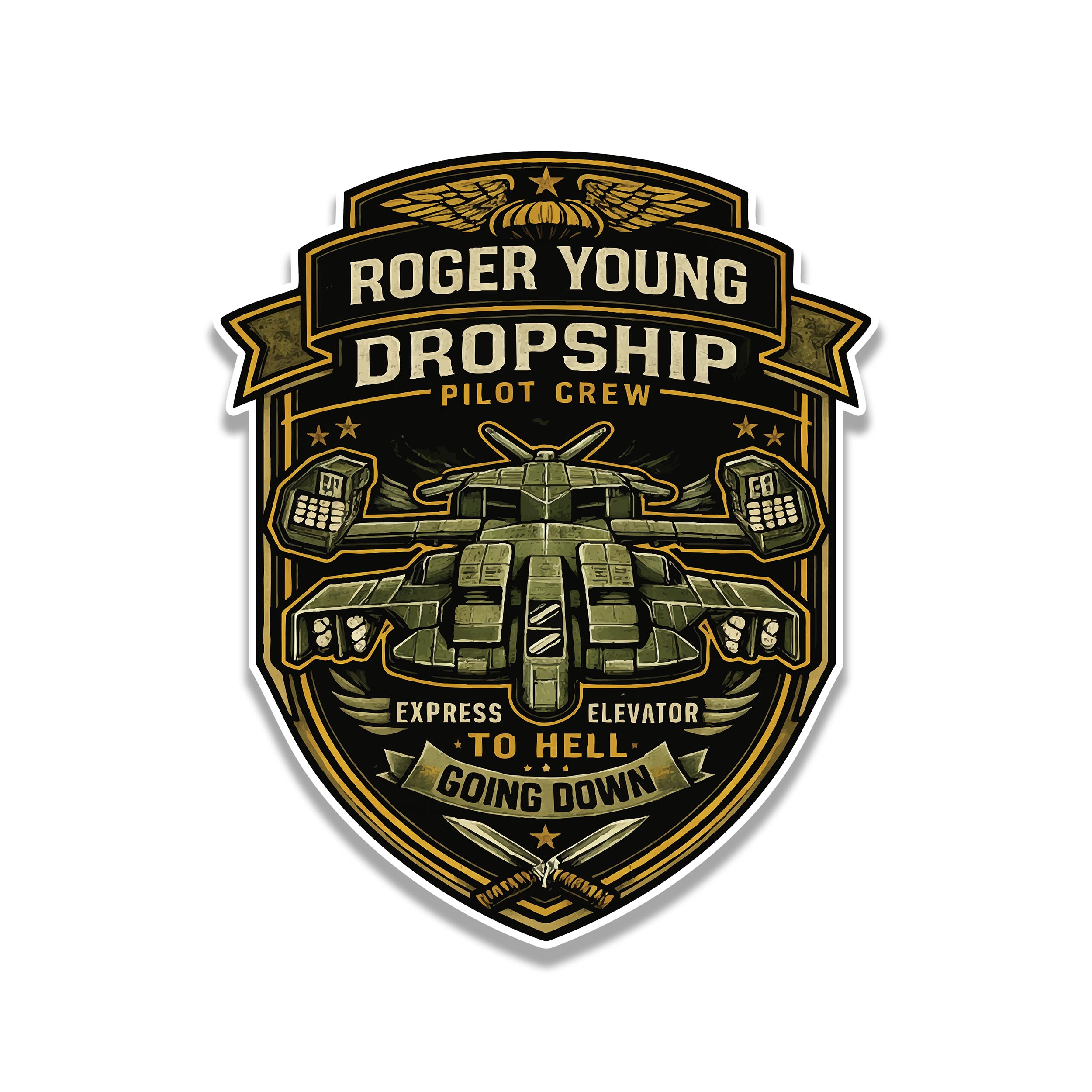 Colonial Marines Roger Young Dropship Pilot Crew Vinyl Sticker