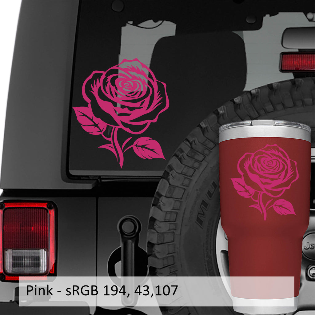 Stemmed Bloomed Rose Vinyl Decal