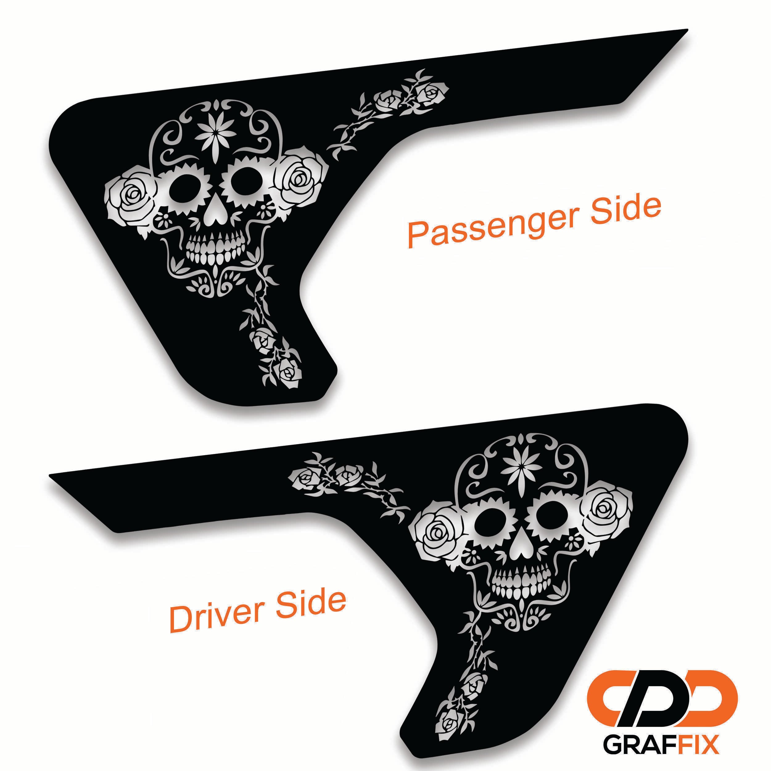 Dia de los Muertos Sugar Skull Fender Vent Vinyl Decal for Jeep Wrangler JL and Gladiator JT 2018 and Newer Festive Custom Design
