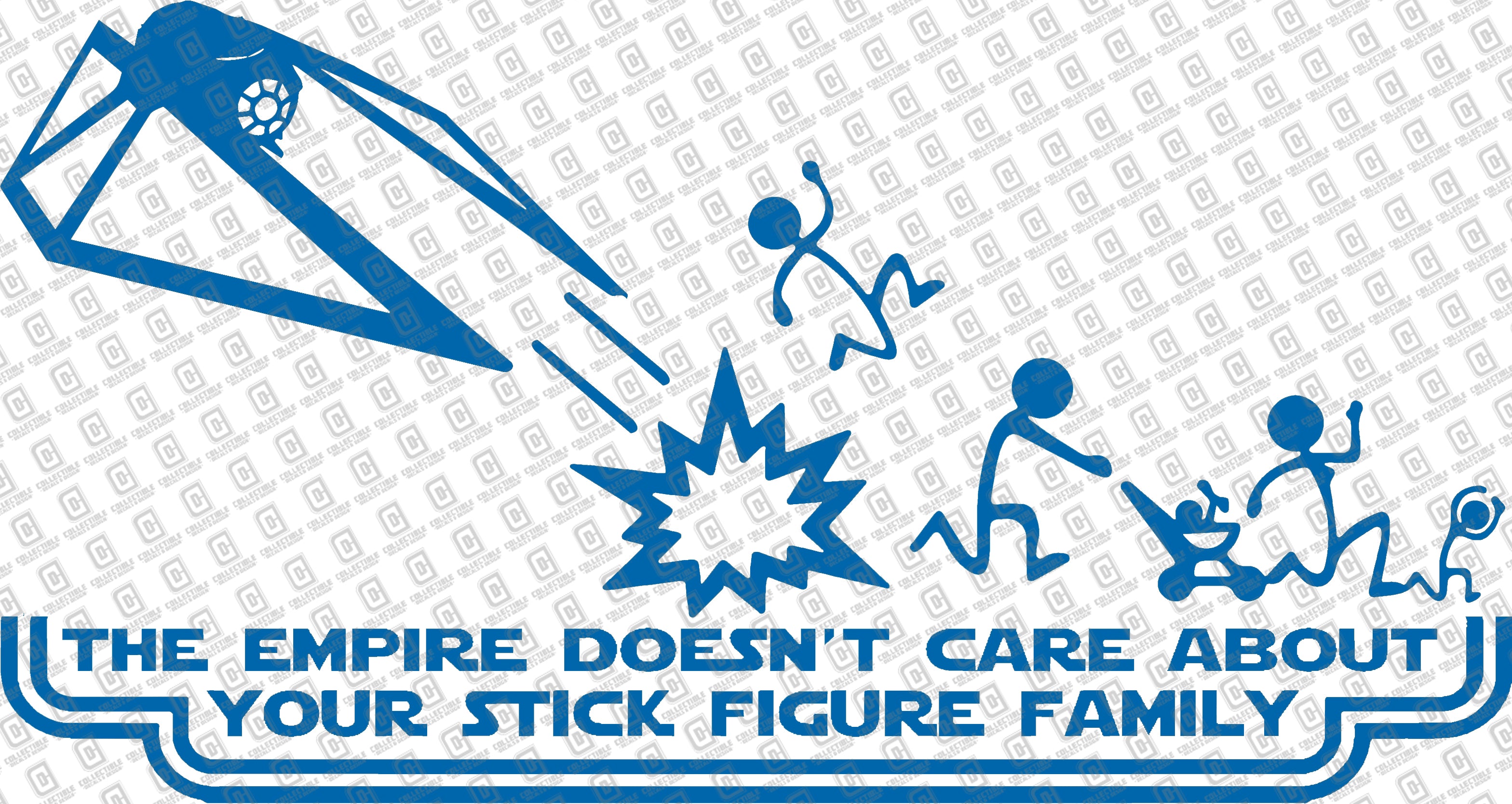 Rogue One Tie Striker Empire Doesn't Care Your Stick Figure Family Vinyl Decal